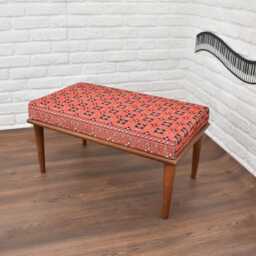 Ottoman Rug Bench/Turkish Upholstered Wood Work Coffee Table Living Room Dining Piano - thumbnail 3