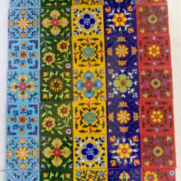 Hand-Painted Ceramic Wall Tile Set Blue Pottery Art - 3x3 Inch, Lot Of 35 - thumbnail 3