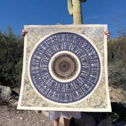 Handmade Mexican Amate Paper Wall Art - Xxl 47X47 Modern - Unframed - thumbnail 2