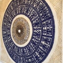 Handmade Mexican Amate Paper Wall Art - Xxl 47X47 Modern - Unframed - thumbnail 3