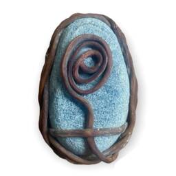 Atman Stone - M, Zen Rock Wrap, Meditation Stone, Kelp Fiber Wrapped - thumbnail 2