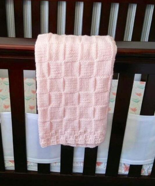 Hand Knitted Baby Blanket, Light Pink in A Variety Of Colors. Knit, Crochet - image 1