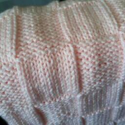 Hand Knitted Baby Blanket, Light Pink in A Variety Of Colors. Knit, Crochet - thumbnail 2