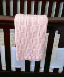 Hand Knitted Baby Blanket, Light Pink in A Variety Of Colors. Knit, Crochet - thumbnail 1