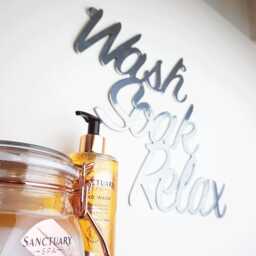 Wash Soak Relax Metal Wall Sign - Bathroom Decor Modern Spa Quote Handmade UK - thumbnail 3