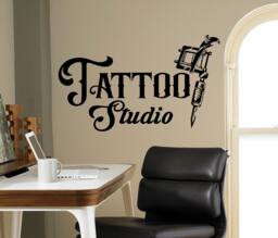 Tattoo Studio Wall Decal Business Logo Poster Vinyl Sticker Home Decor Ideas Room Interior Design Art 7(Tts - thumbnail 1