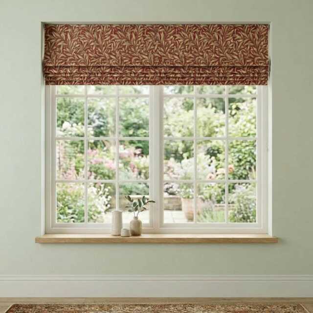 Custom Made To Measure Roman Blind Shade William Morris Willow Bough Crimson Hand Crafted - image 1