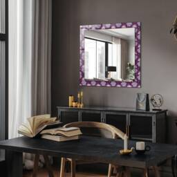 Unicorns Stars Lettering Mirror, Rectangular Mirror With Frame, Purple Wall Printed Decorative Bathroom - thumbnail 3