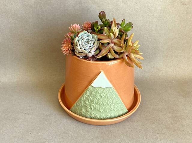 Handmade To Order Ceramic Mountain Planter - image 1