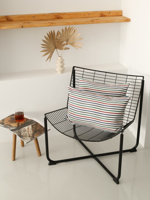 striped Outdoor Throw Pillow Cover, Water Resistant Lumbar Case, Invisible Zipper, Patio & Porch Any Size, 45x45, 50x50 - image 1