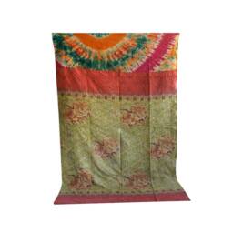 Vintage Sari Cotton Kantha Quilt Handmade Reversible Indian Blanket - 80x56 Inches - thumbnail 3