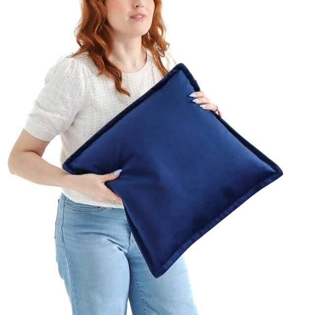 Navy Blue Velvet Cushion Cover, Luxury Home Style Decor - image 1
