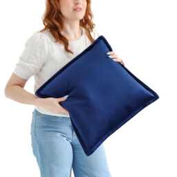 Navy Blue Velvet Cushion Cover, Luxury Home Style Decor - thumbnail 1