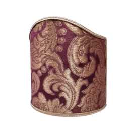 Pair Of Clip-On Shield Shades Tebaldo Amethyst Rubelli Silk Brocatelle Fabric Mini Lampshade - Made in Italy - thumbnail 4