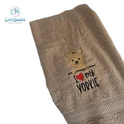 Yorkshire Terrier Dog Towel - Personalised Face Cloth/Hand Bath Embroidered - thumbnail 2
