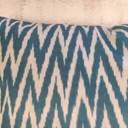 Silk Ikat Pillow Cover, Hand-Dyed Decorative Cushion - 16x24 - thumbnail 2