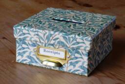 William Morris Receipt Box Willow Green - Office Stationery & Home Storage - Handmade in England
