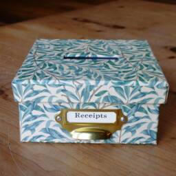 William Morris Receipt Box Willow Green - Office Stationery & Home Storage - Handmade in England - thumbnail 4