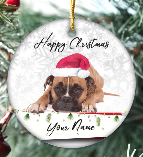 Handmade Personalised Name Shih Tzu Christmas Bauble Puppy Pet Xmas Gift Tree Decoration