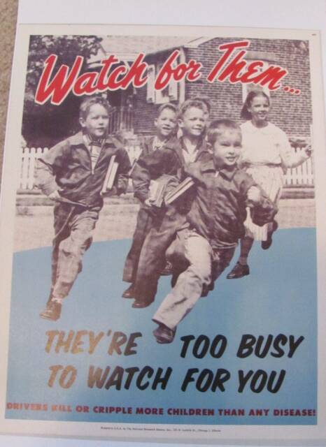 "Poster Watch For Kids - Retro Vintage Safety Inspirational Circa 1950S 11"" X 14"