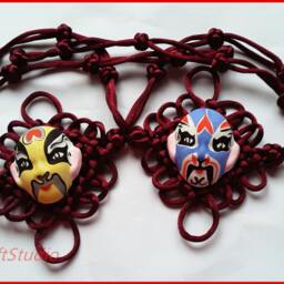 Opera Mask Curtain Tie Backs Asian Style Knotted Yarn, Set Of 2 - thumbnail 3