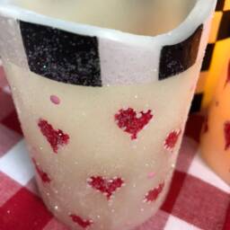 Timer Candle Hearts With Black & White Checks - thumbnail 4
