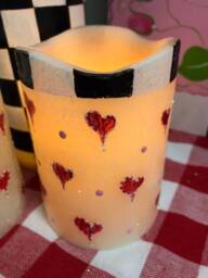 Timer Candle Hearts With Black & White Checks - thumbnail 1