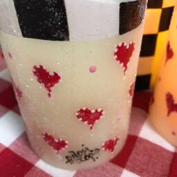 Timer Candle Hearts With Black & White Checks - thumbnail 2