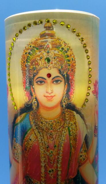 Lakshmi Abundance Meditation Mantra Candle Embellished With Swarovski Crystals - image 1