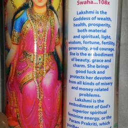 Lakshmi Abundance Meditation Mantra Candle Embellished With Swarovski Crystals - thumbnail 2