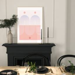 Set Of 3, Geometric Abstract Art, Pastel Tones, Living Room Wall Art Poster Prints Home Decor, A5, A4, A3 A3+ A2 Sizes, Fast Delivery - thumbnail 2