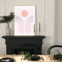 Set Of 3, Geometric Abstract Art, Pastel Tones, Living Room Wall Art Poster Prints Home Decor, A5, A4, A3 A3+ A2 Sizes, Fast Delivery - thumbnail 3