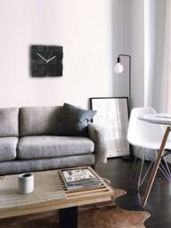Square Wood Wall Clock Silent Mid-Century Modern Design