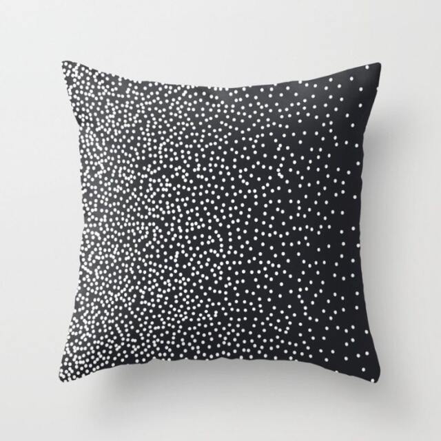 Dotty Throw Pillow. 18x18 Pillow Case. Black White Graphic Cushion. Polka Dot Sofa Modern Decorative - image 1