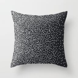 Dotty Throw Pillow. 18x18 Pillow Case. Black White Graphic Cushion. Polka Dot Sofa Modern Decorative