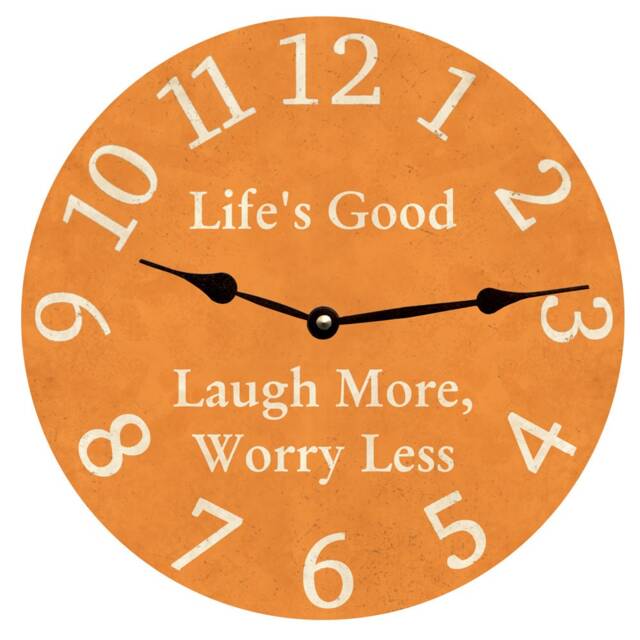 Personalized Orange Clock - Custom Quote Vibrant Colored Clock - image 1