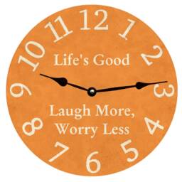 Personalized Orange Clock - Custom Quote Vibrant Colored Clock