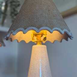 Ceramic Table Lamp - Speckled Stoneware Bedside Lights Rustic Farmhouse Lighting - thumbnail 3