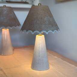 Ceramic Table Lamp - Speckled Stoneware Bedside Lights Rustic Farmhouse Lighting - thumbnail 2