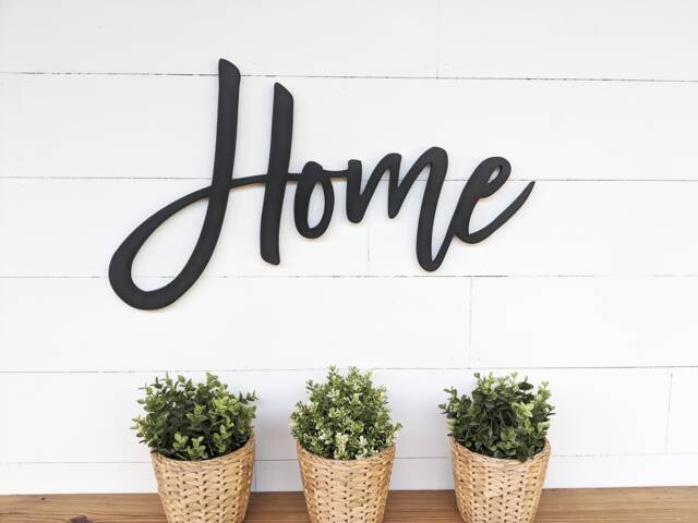 Rustic Wood Home Sign Farmhouse Wall Decor, Doorway Accent, Housewarming Gift - image 1