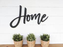 Rustic Wood Home Sign Farmhouse Wall Decor, Doorway Accent, Housewarming Gift - thumbnail 1