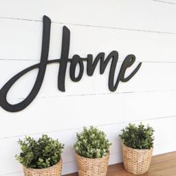 Rustic Wood Home Sign Farmhouse Wall Decor, Doorway Accent, Housewarming Gift - thumbnail 2