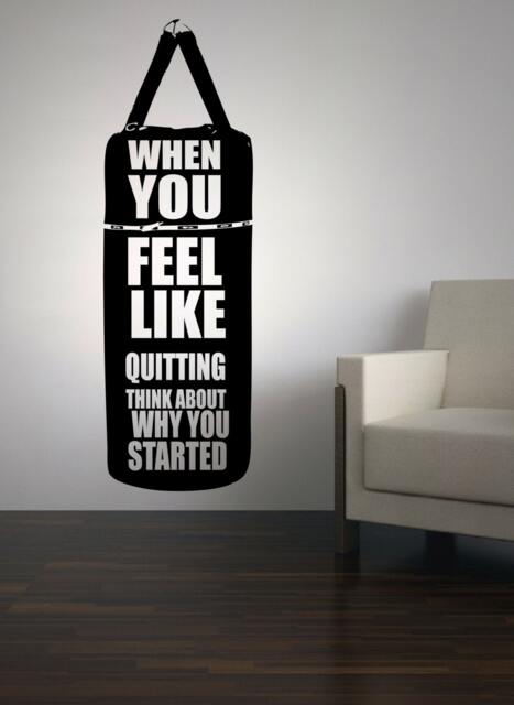 When You Feel Like Quitting - Motivational Wall Sticker Contemporary Vinyl Decal Gym Fitness Mma - image 1