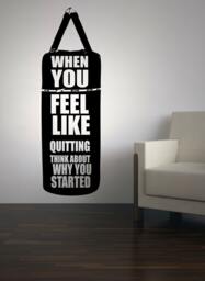 When You Feel Like Quitting - Motivational Wall Sticker Contemporary Vinyl Decal Gym Fitness Mma - thumbnail 1