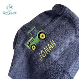 Tractor Towel - Personalised Face Cloth/Hand Bath = Embroidered - thumbnail 4