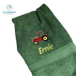 Tractor Towel - Personalised Face Cloth/Hand Bath = Embroidered - thumbnail 2