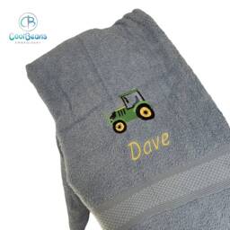 Tractor Towel - Personalised Face Cloth/Hand Bath = Embroidered - thumbnail 3
