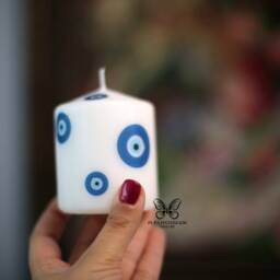 Pillar Candle Lucky Eye, Evil Eye Candle, Charm, Home Decor , Hamsa, Eye - thumbnail 3