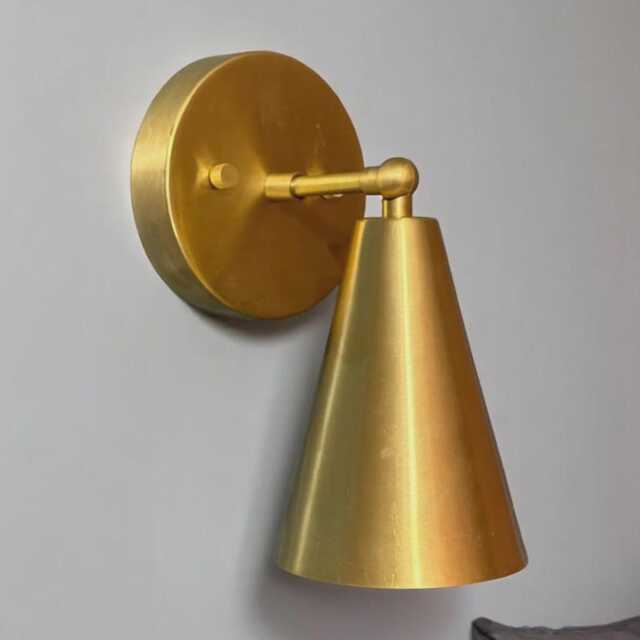 Italian Brass Wall Sconce Light - Mid-Century Modern Diabolo Style - image 1