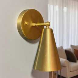 Italian Brass Wall Sconce Light - Mid-Century Modern Diabolo Style - thumbnail 2